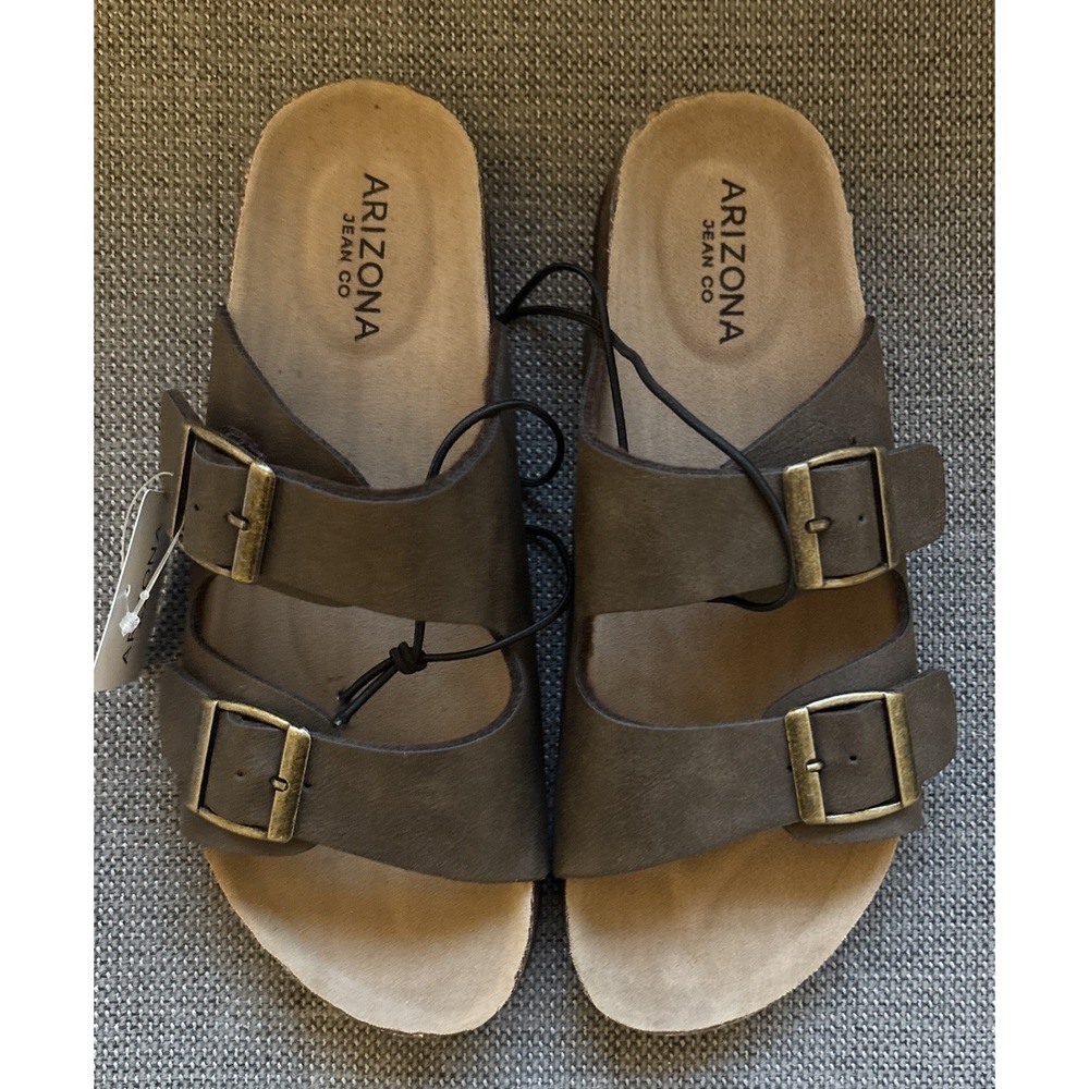Arizona Jean Co women's footbed Brown sandals Size 7M NWT Free Shipping